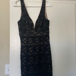 Black lace mini dress